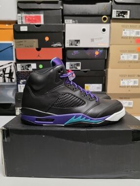 Jordan Air Jordan 5 Retro 'Black - Grape' - Sz 11 With Matching Snapback Hat